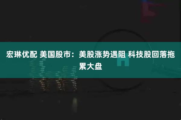 宏琳优配 美国股市：美股涨势遇阻 科技股回落拖累大盘